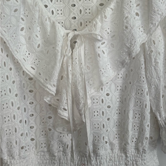 Anthropologie /Porridge Womens Top, White Eyelet Lace, size small - Picture 9 of 9